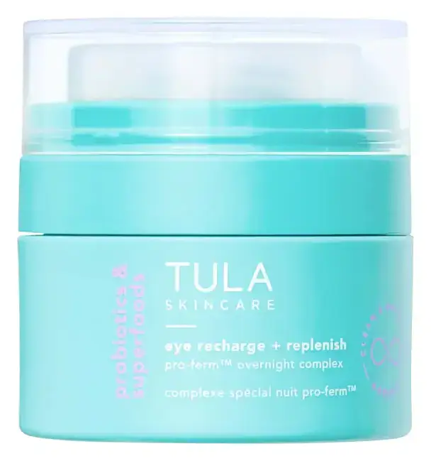 Tula Skincare Eye Recharge + Replenish Pro-Ferm™ Overnight Eye Cream with Bakuchiol and Peptides
