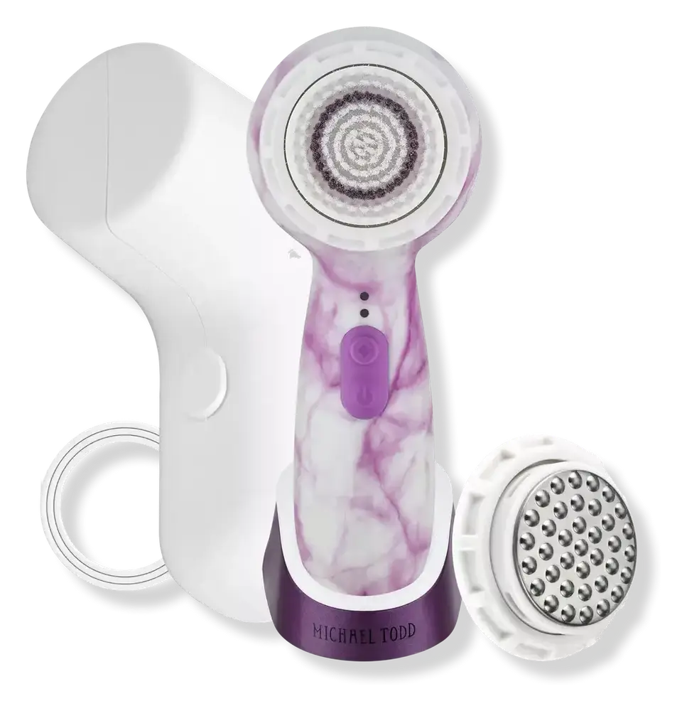 Michael Todd Beauty Soniclear Petite Patented Antimicrobial Sonic Cleansing Brush Purple Marble