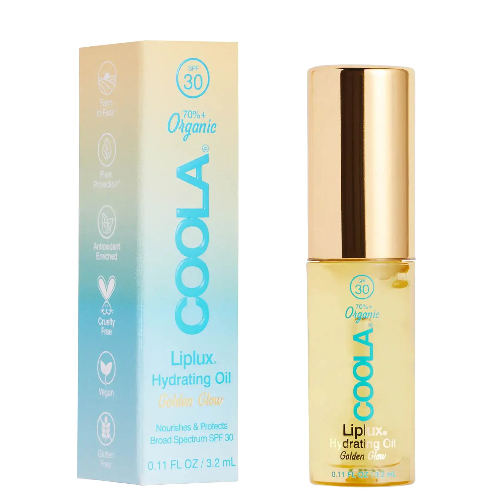 COOLA Classic Liplux Organic Hydrating Lip Oil Sunscreen SPF 30
