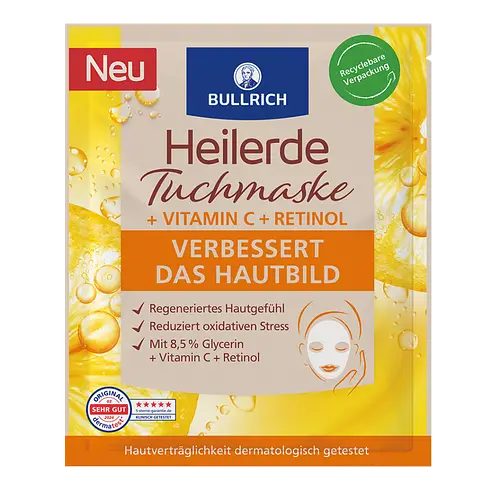 Bullrich Heilerde Tuchmaske + Vitamin C + Retinol
