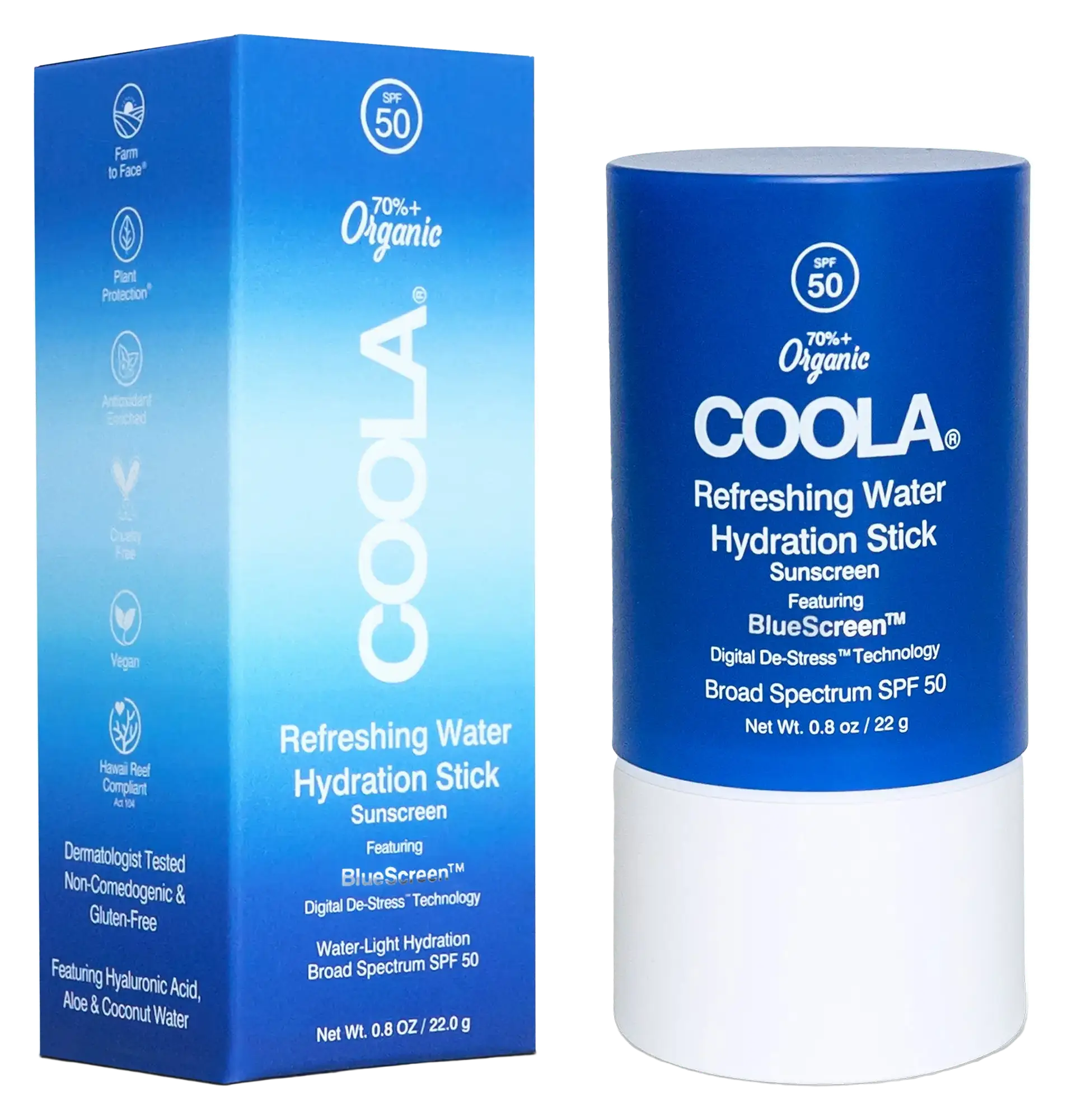 COOLA Refreshing Water Hydration Stick Organic Face Sunscreen SPF 50