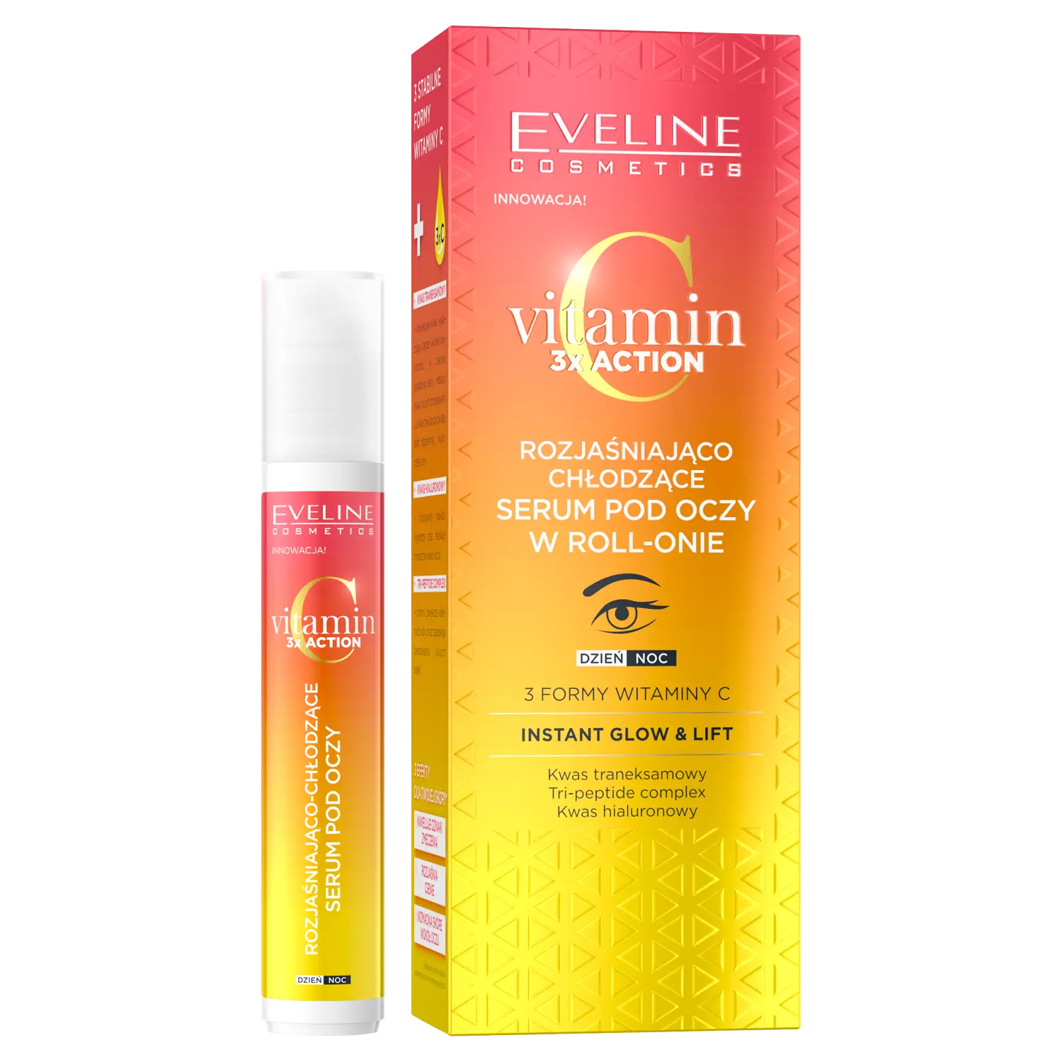 Eveline Vitamin C 3x Action Rozjaśniająco-Chłodzące Serum Pod Oczy W Roll-Onie