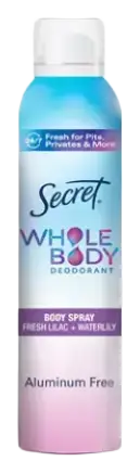 Secret Whole Body Aluminum Free Deodorant Spray Fresh Lilac & Waterlily