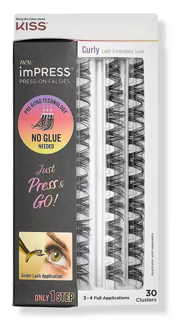 Kiss Impress Press-On Falsies Eyelash Curly Clusters