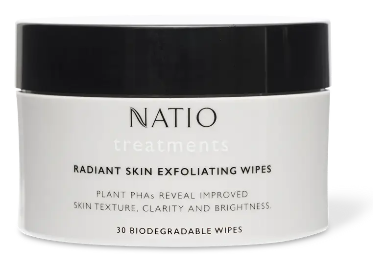 Natio Radiant Skin Exfoliating Wipes