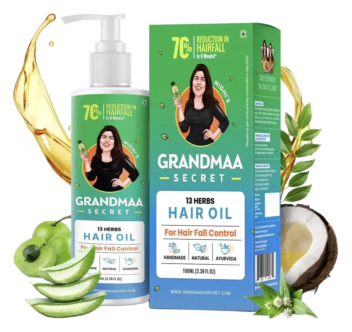 Grandmaa Secret 13 Herbs Hair Oil For Hair Fall Control