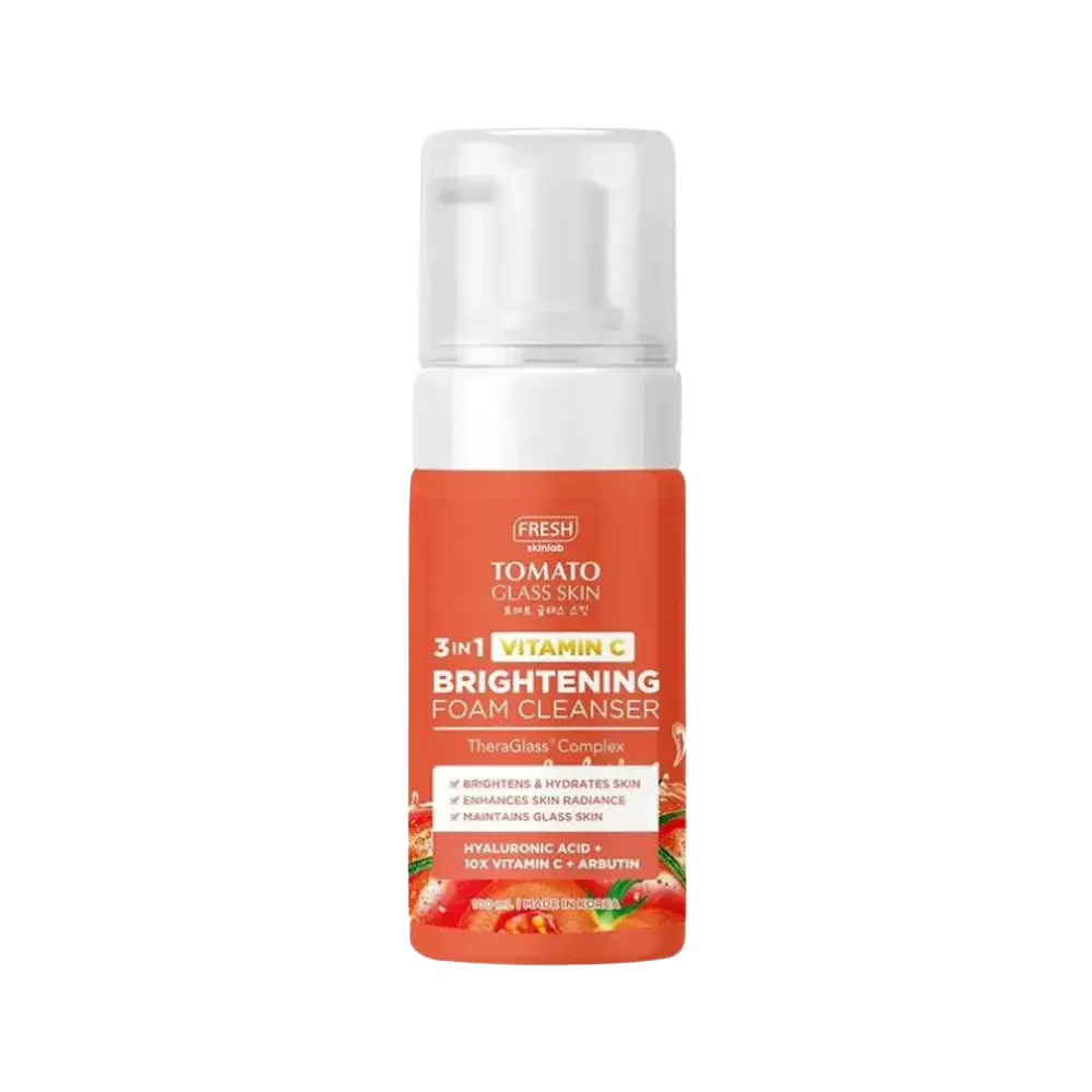 Fresh Skinlab Tomato Glass Skin 3 In 1 Vitamin C Brightening Foam Cleanser