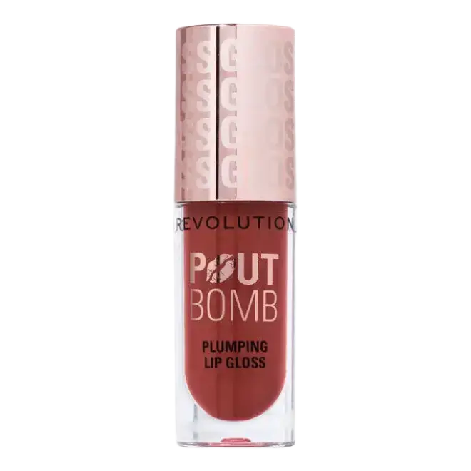 Revolution Beauty Pout Bomb Plumping Lip Gloss Cookie Warm Nude