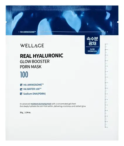 Wellage Real Hyaluronic Glow Booster PDRN Mask