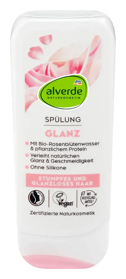 Alverde Naturkosmetik Glanz Spülung Mit Bio-Rosenblütenwasser