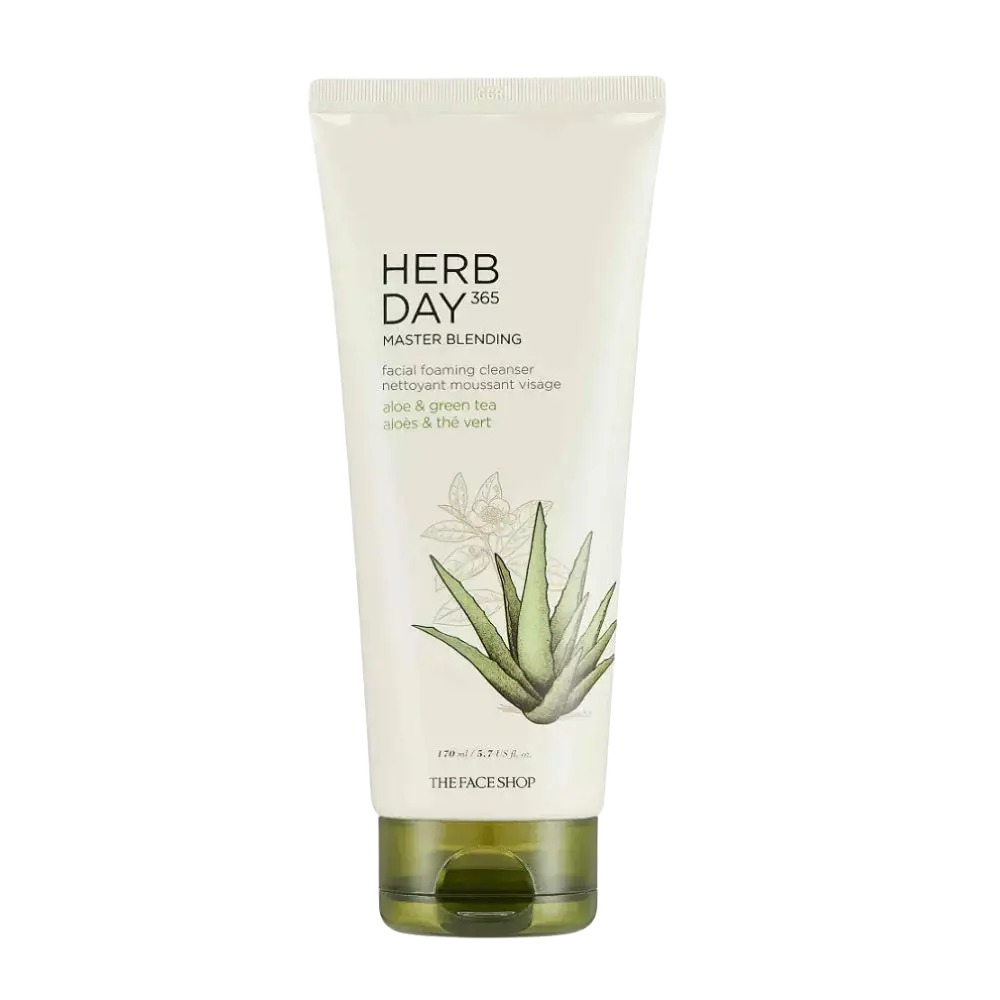The Face Shop Herb Day 365 Master Blending Foaming Cleanser Aloe & Green Tea