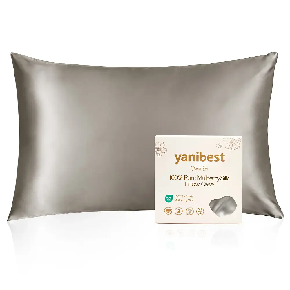 Yanibest 22 Momme Silk Luxury Pillowcase Morden Gray