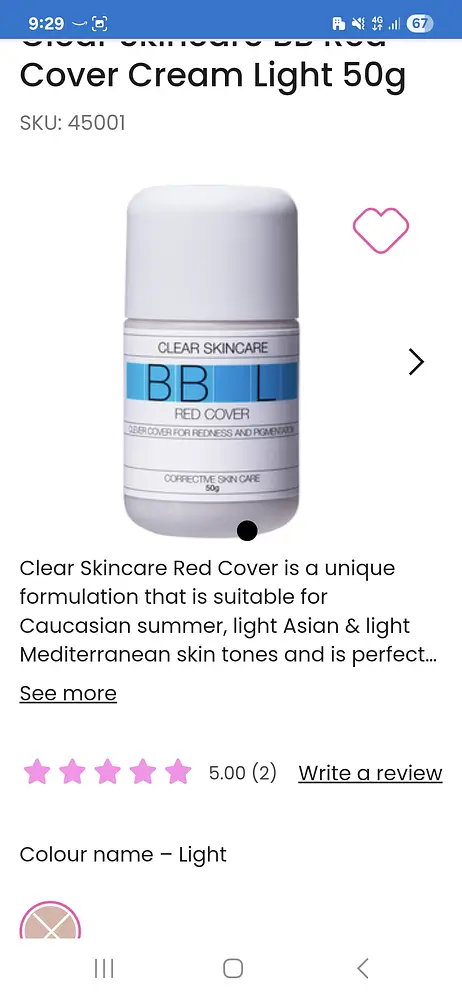 Clear Skincare BB Red Cover Cream