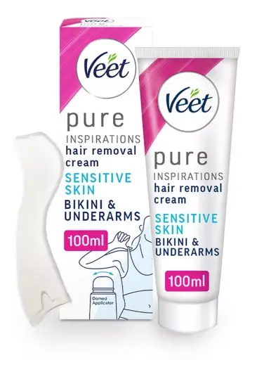 Veet Pure Inspirations Hair Removal Cream Sensitive Skin Bikini & Underarms