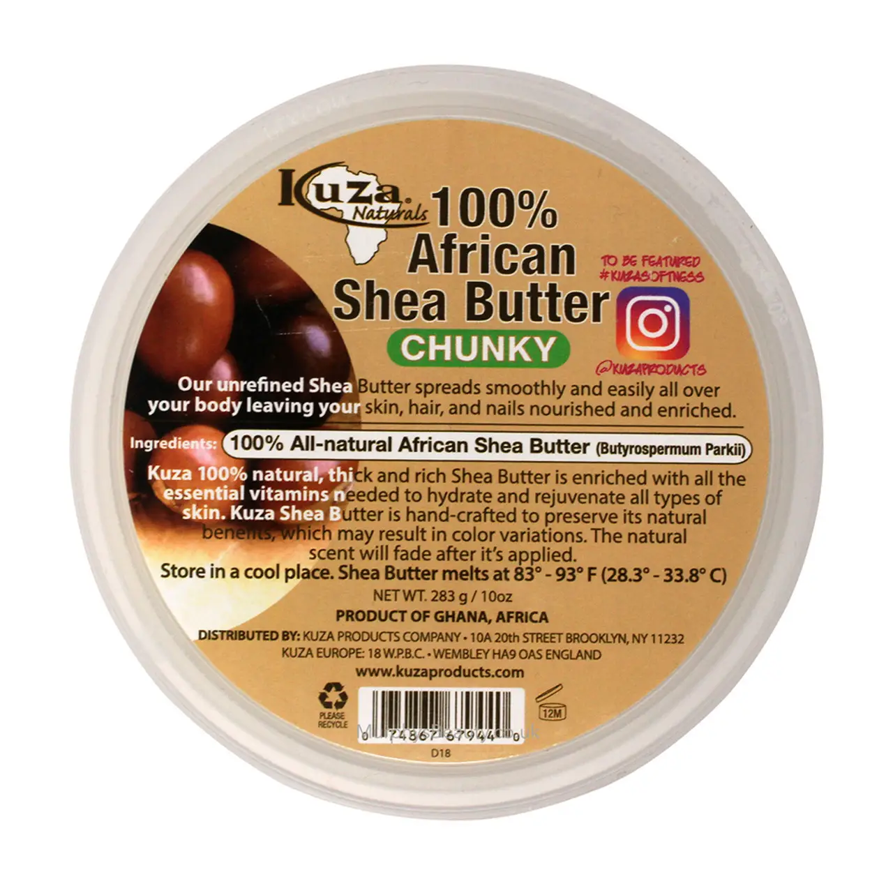 Kuza 100% African Shea Butter Chunky