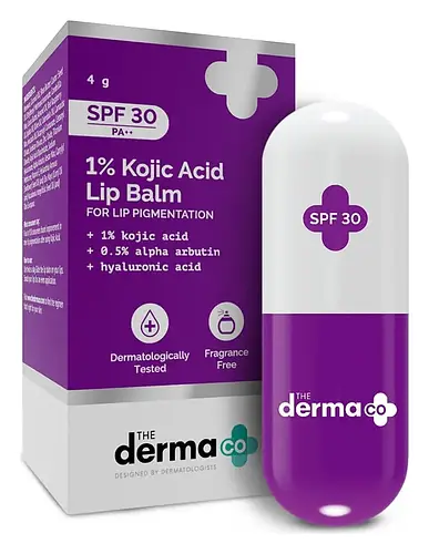 The Derma Co 1% Kojic Acid Lip Balm With Alpha Arbutin & Hyaluronic Acid