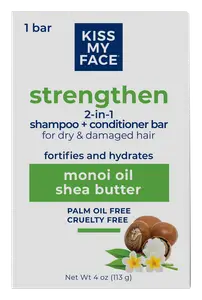 Kiss My Face 2-In-1 Shampoo + Conditioner Bar Strengthen