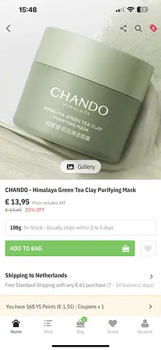 Chando Himalaya Green Tea Clay Purifying Mask