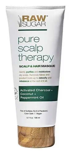 Raw Sugar Pure Scalp Therapy Scalp & Hair Masque Activated Charcoal + Coconut + Peppermint Oil