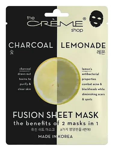 The Creme Shop Fusion Sheet Mask Charcoal & Lemon