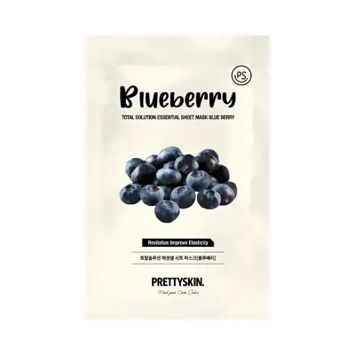 Pretty Skin Total Solution Essential Sheet Mask Blueberry