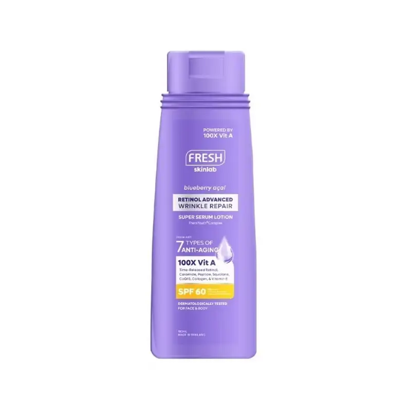 Fresh Skinlab Blueberry Acai Retinol Advanced Wrinkle Repair Super Serum Lotion SPF 60