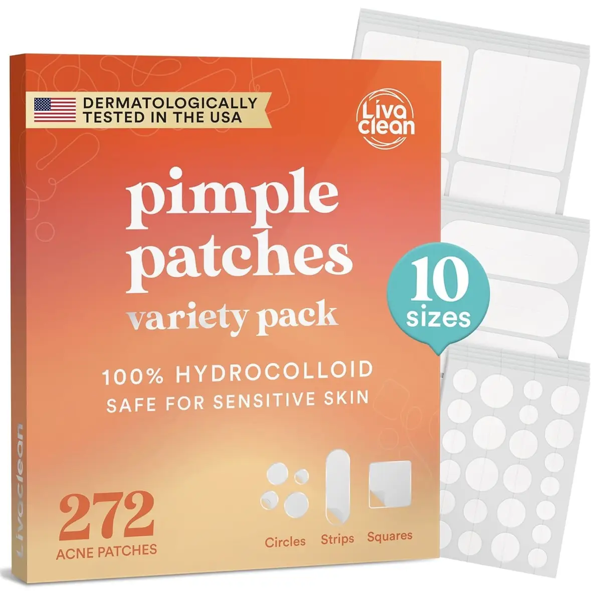 Livaclean Pimple Patches Variety Pack 100% Hydrocolloid