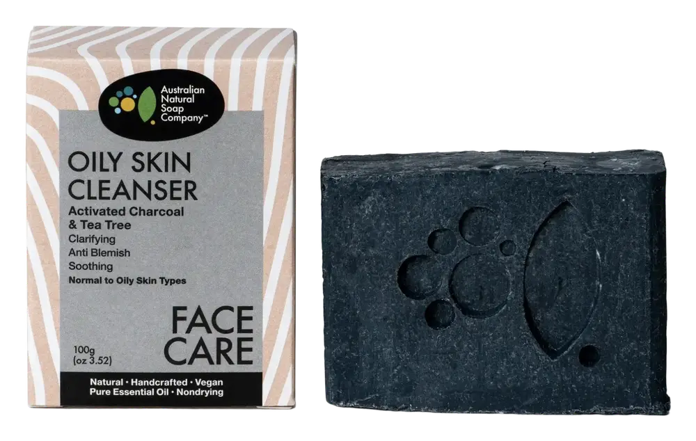 The Australian Natural Soap Company Oily Skin Cleanser Activated Charcoal & Tea Tree