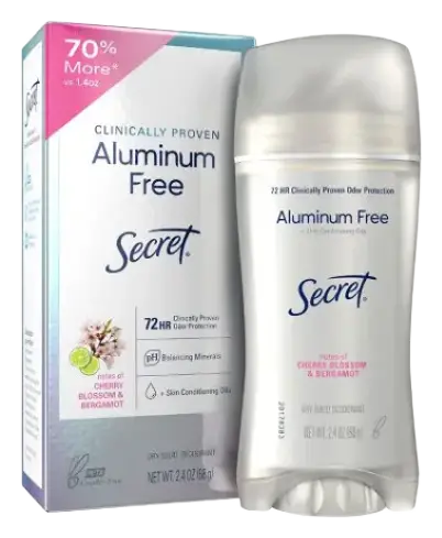 Secret Clinically Proven Aluminum Free Deodorant Cherry Blossom & Bergamot