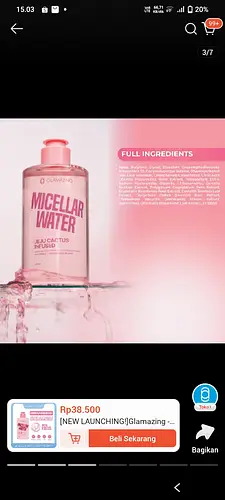 Glamazing micellar water glamazing