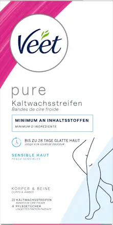 Veet Pure Kaltwachsstreifen Körper & Beine Sensitiv Europe