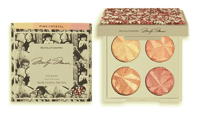 Revolution Beauty X Marilyn Monroe Eye Quad Eyeshadow Palette Pink Crystal