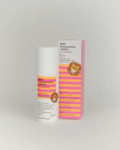 Phametra Med Sun Cream SPF 50+ Kids | Very High Protection for Allergic and Sensitive Skin | Without Octocrylene | UVA + UVB Protection | Waterproof | No Fragrances | Vegan | No Microplastics
