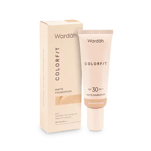 Wardah Colorfit Matte Foundation SPF 30 PA+++ 22N Light Ivory