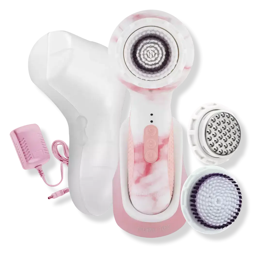 Michael Todd Beauty Soniclear Elite Patented Antimicrobial Face & Body Sonic Cleansing Brush Rose Gold Marble