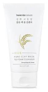 Thank You Farmer Rice Pure Clay Mask To Foam Cleanser