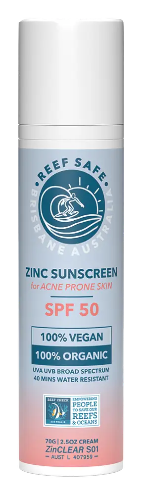 Reef Safe Zinc Sunscreen For Acne Prone Skin SPF 50 Bronze
