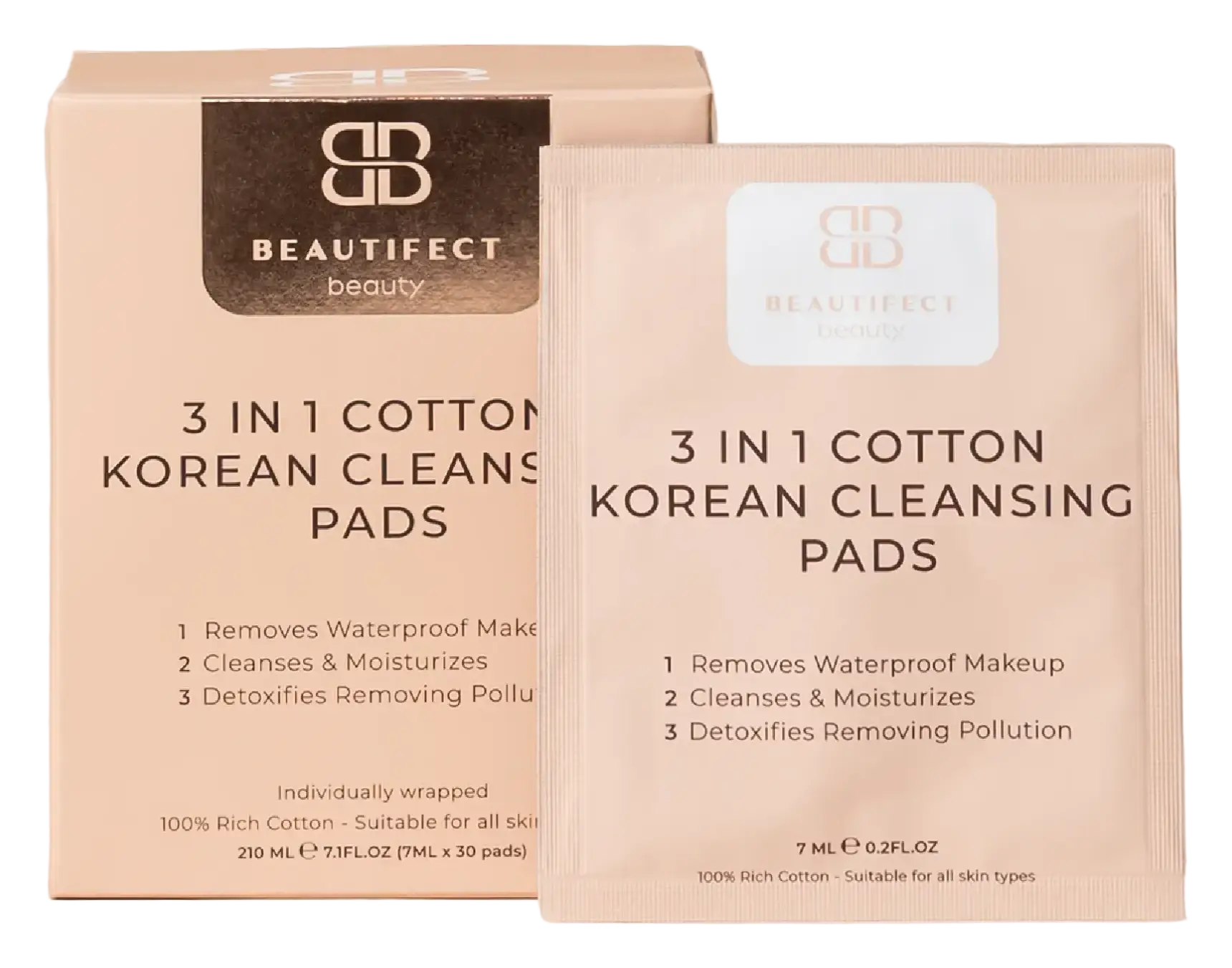 Beautifect 3 In 1 Cotton Korean Cleansing Pads