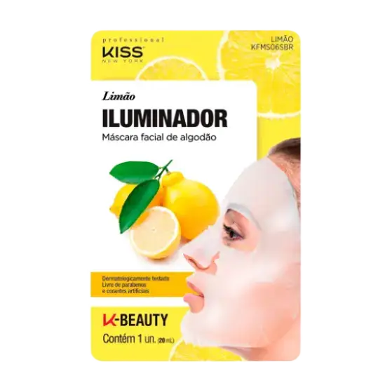 Kiss Máscara Facial De Algodão Limão