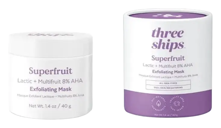 Three Ships Beauty Superfruit Lactic + Multifruit 8% AHA Exfoliating Mask