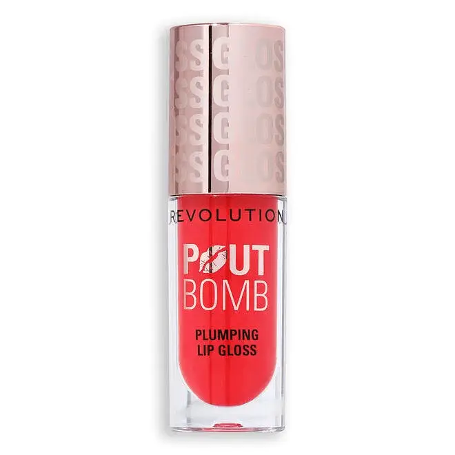 Revolution Beauty Pout Bomb Plumping Lip Gloss Cherry Sheer Red