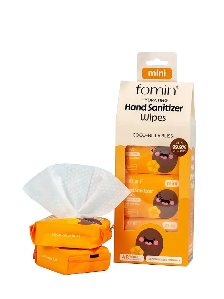 Fomin Hydrating Hand Sanitizer Wipes Coco-Nilla Bliss