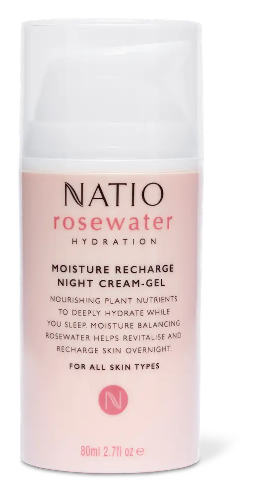 Natio Rosewater Hydration Moisture Recharge Night Cream-Gel