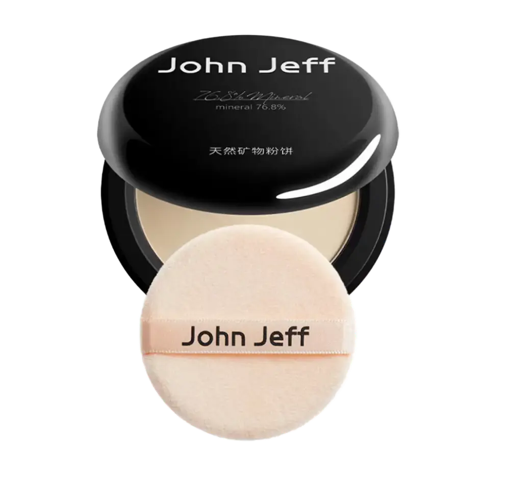 John Jeff Natural Mineral Pressed Powder White Color