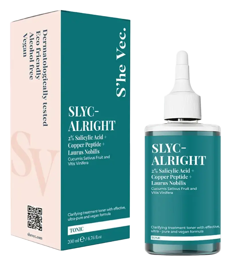 S'he vec Slyc-Alright 2% Salicylic Acid + Copper Peptide + Laurus Nobilis