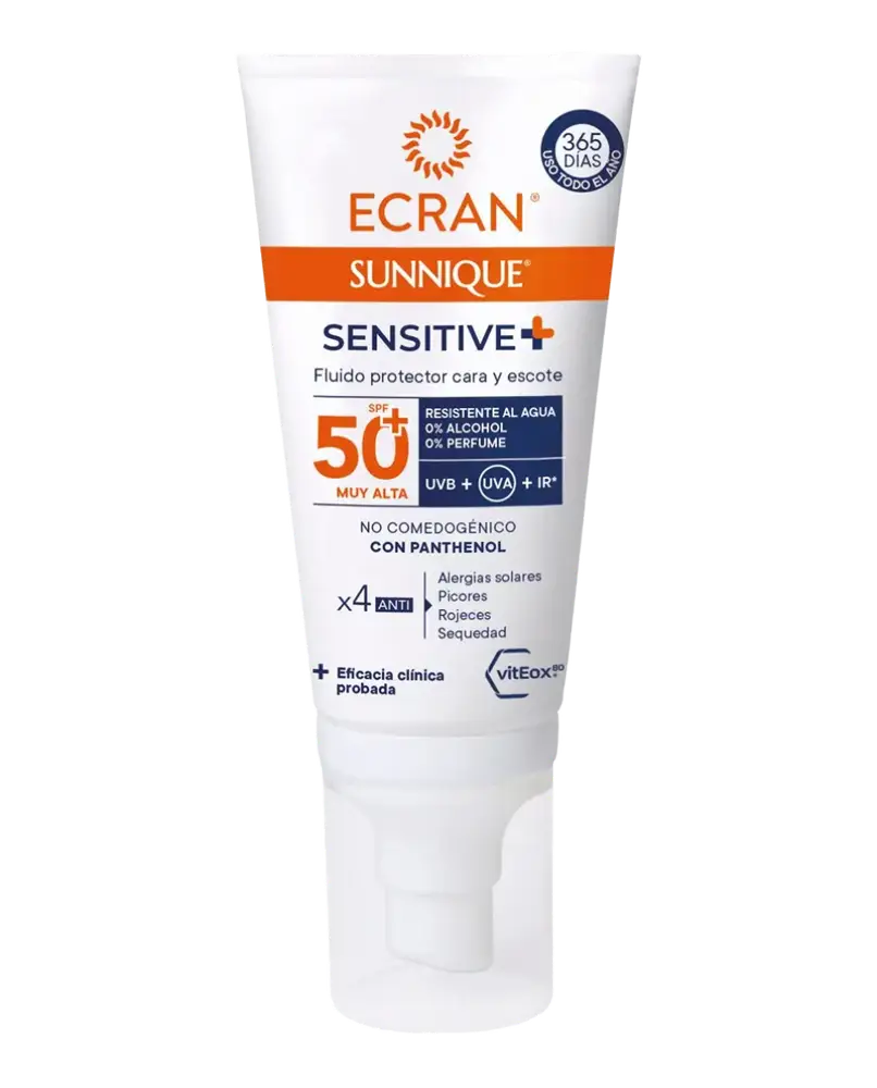 Ecran Sunnique Sensitive+ Fluido Protector Cara Y Escote SPF 50+