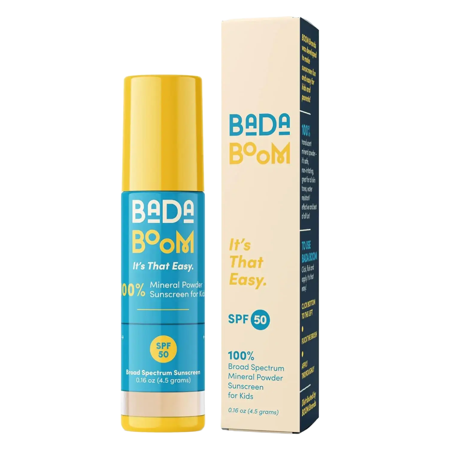 Bada Boom It's That Easy 100% Mineral Powder Sunscreen For Kids SPF 50