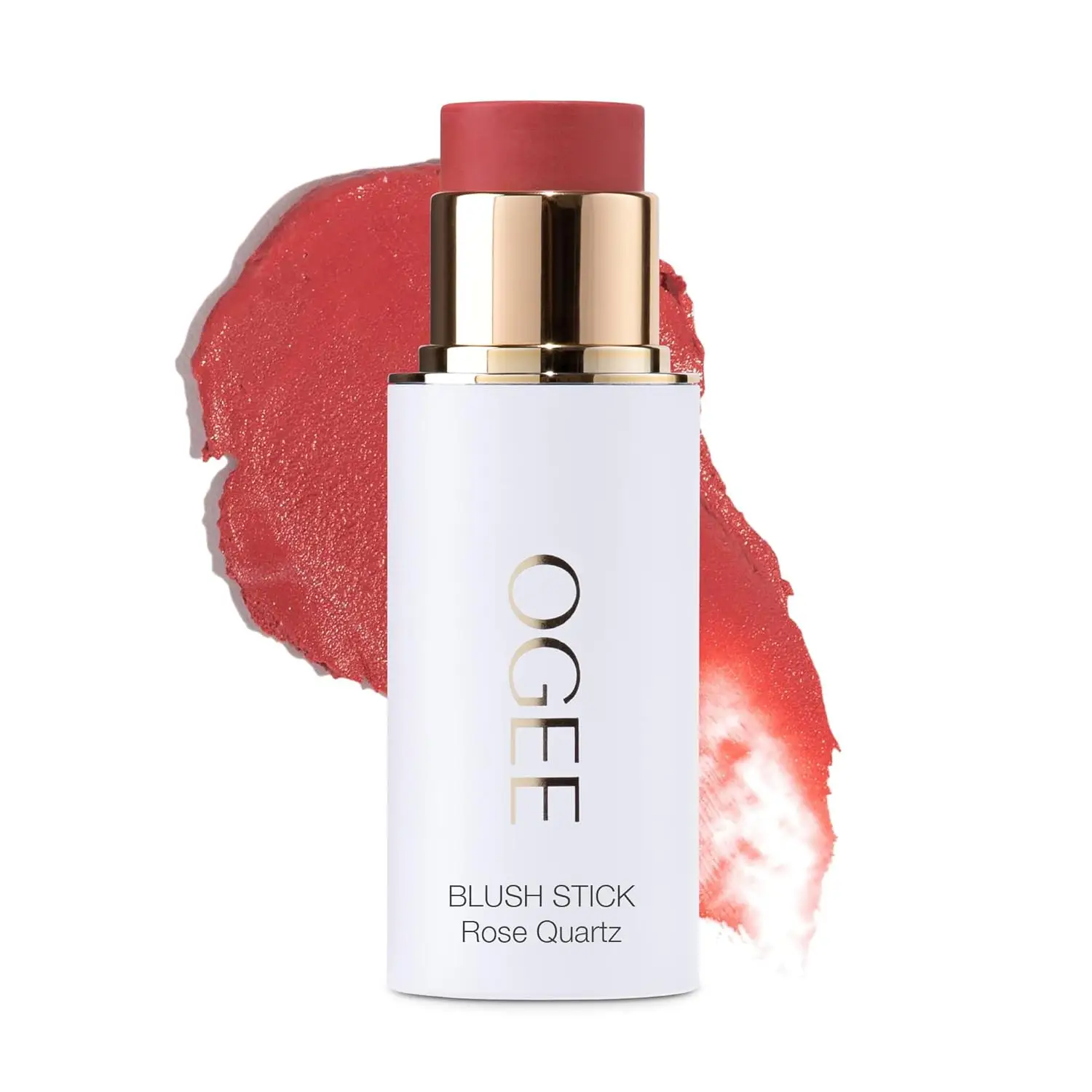 Ogee Sculpted Face Stick Rose Quartz