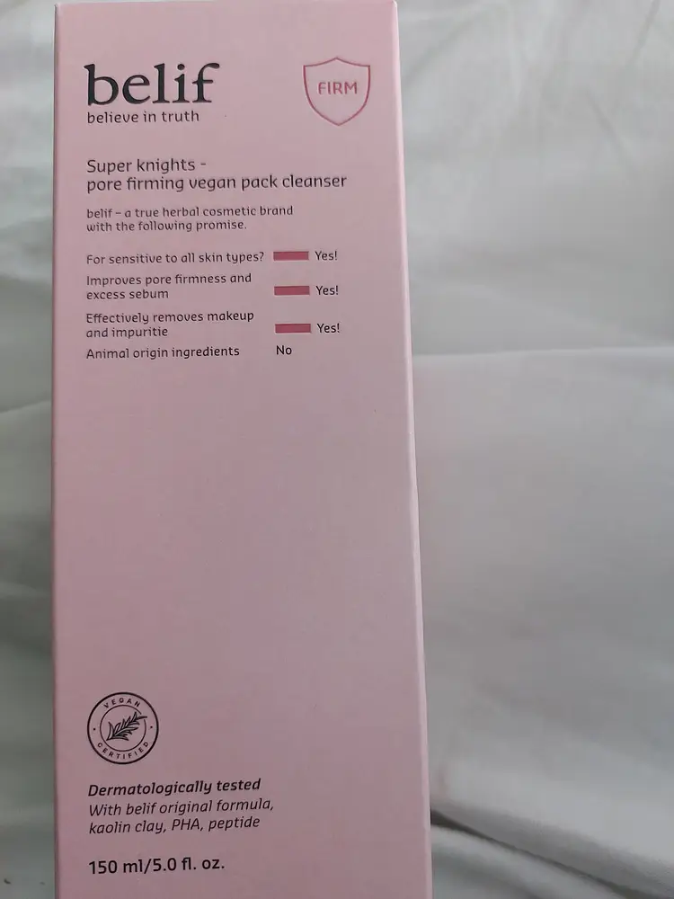 Belif Super Knights - pore firming vegan pack cleanser
