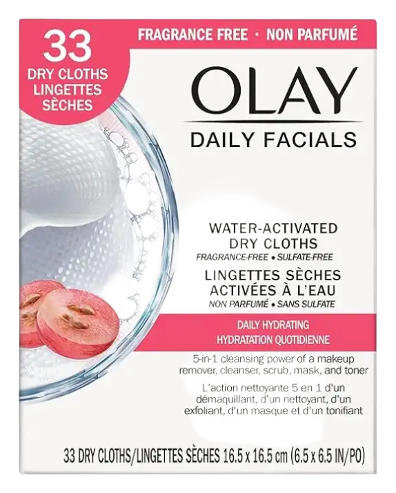 Olay Daily Facials Water-Activated Dry Cloths Daily Hydrating